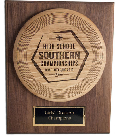 Wood Engraved Ultimate Trophy Disc w/ Plaque